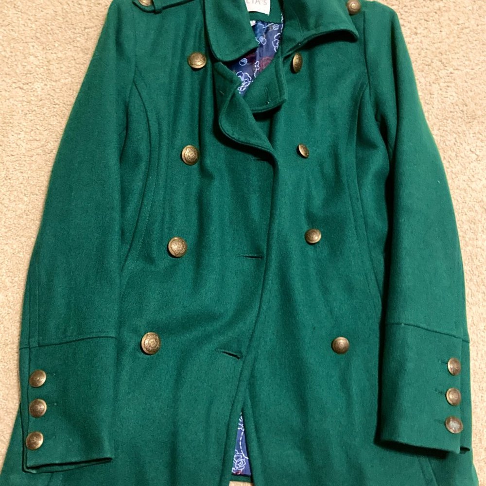 Green Wool Pea Coat